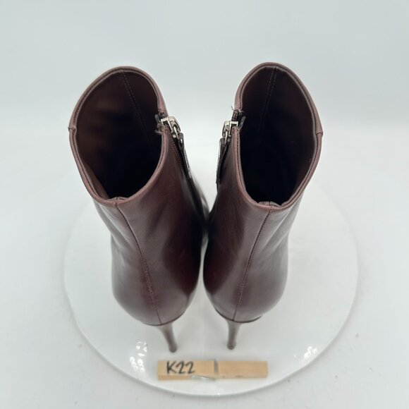 Schutz Women Size 9B Dark Brown Leather Side Zip Pointed Toe Ankle Heel Boot - Picture 9 of 11